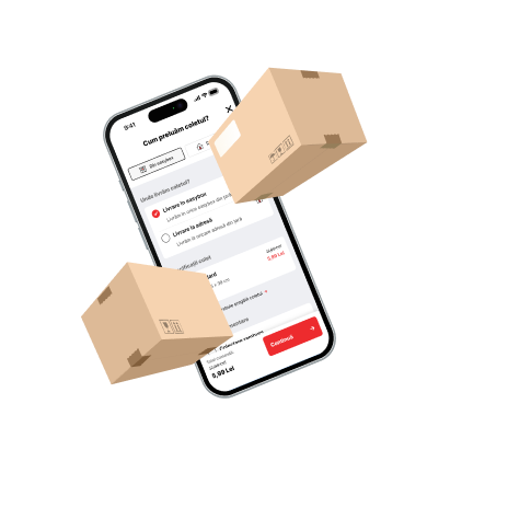 Aplicația SAMEDAY pe telefon mobil